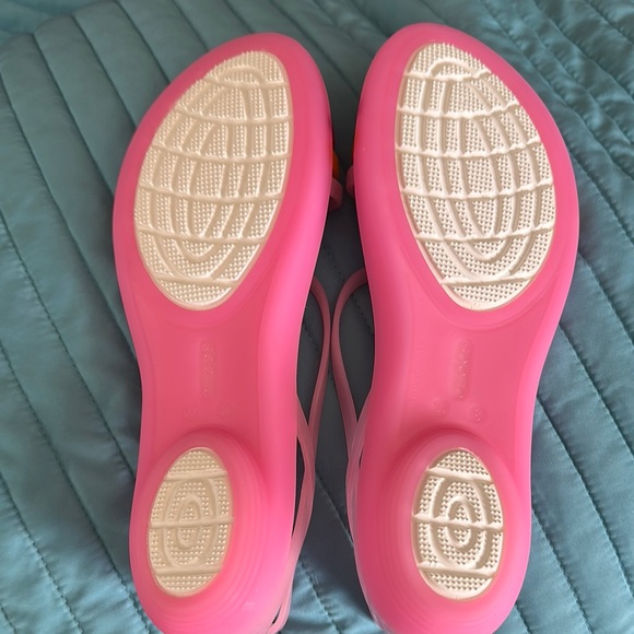 Crocs Jelly Pink and Orange Sandals - Picture 7 of 9